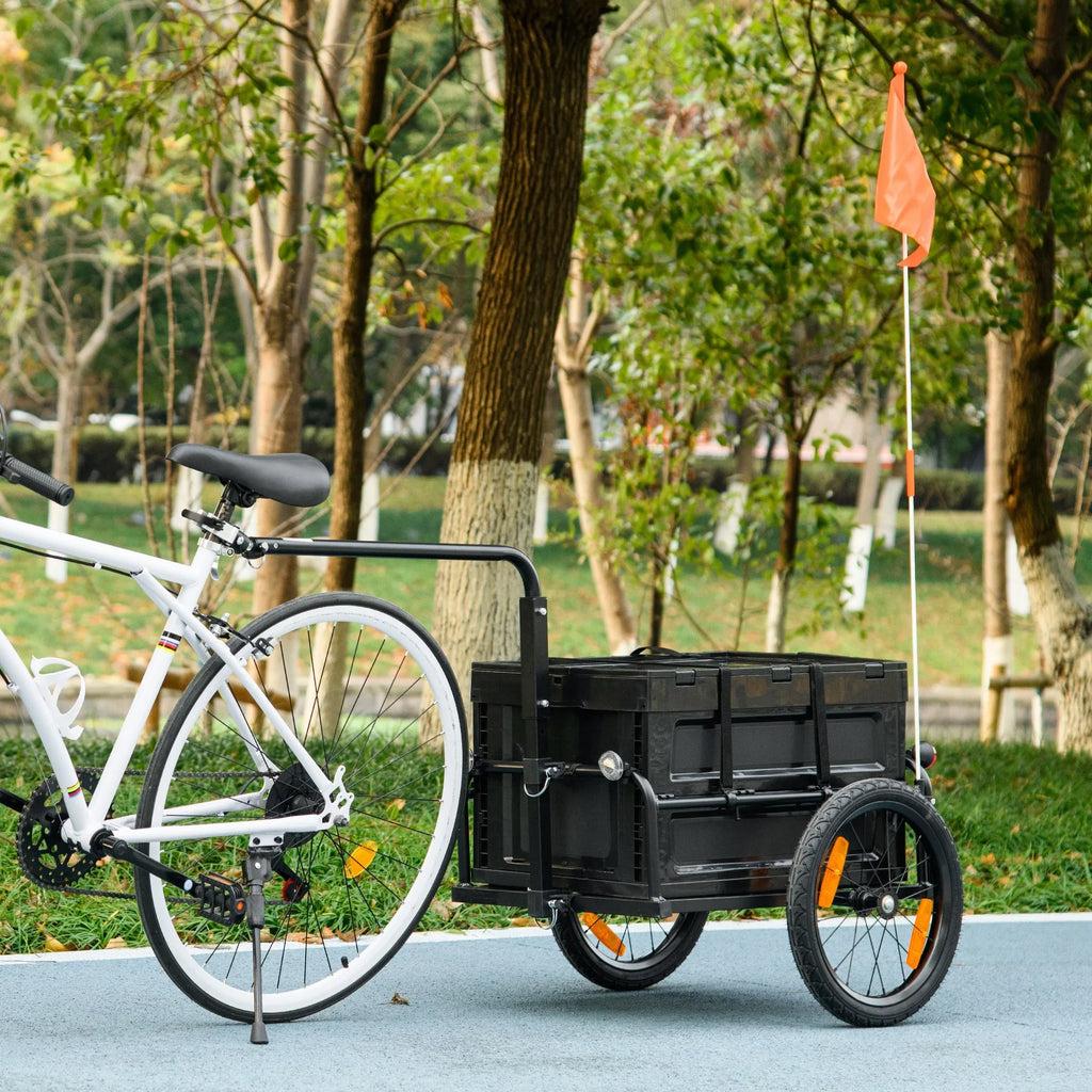 with Aosom Bottom Bike Trailer Storage Removable Wagon Box, No