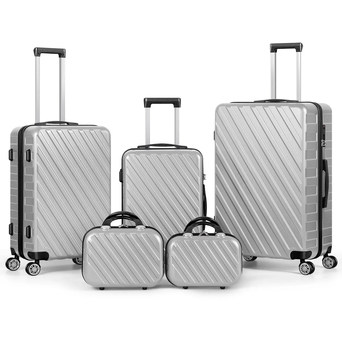 Luggage Sets Hardside Silver, Hikolayae - Piece Spinner TSA 5 Lock in