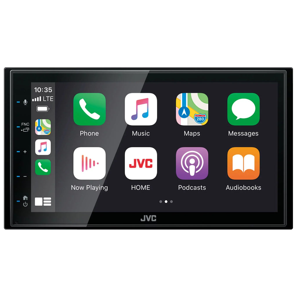 03-06 Digital JVC and Antenna Wiring Adaptor, Dash with CarPlay/Android Media Auto Apple Bundle Kit, Harness with JVC Compatible Receiver Wrangler, 6.8" KW-M560BT -
