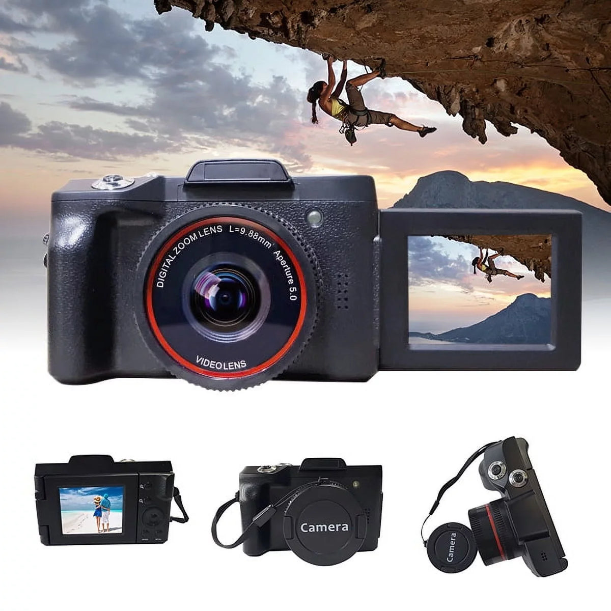 for Full Wide Camera 1080P Youtube Lens Vlogging 16Mp Recorder Video Digital with Hd Angle