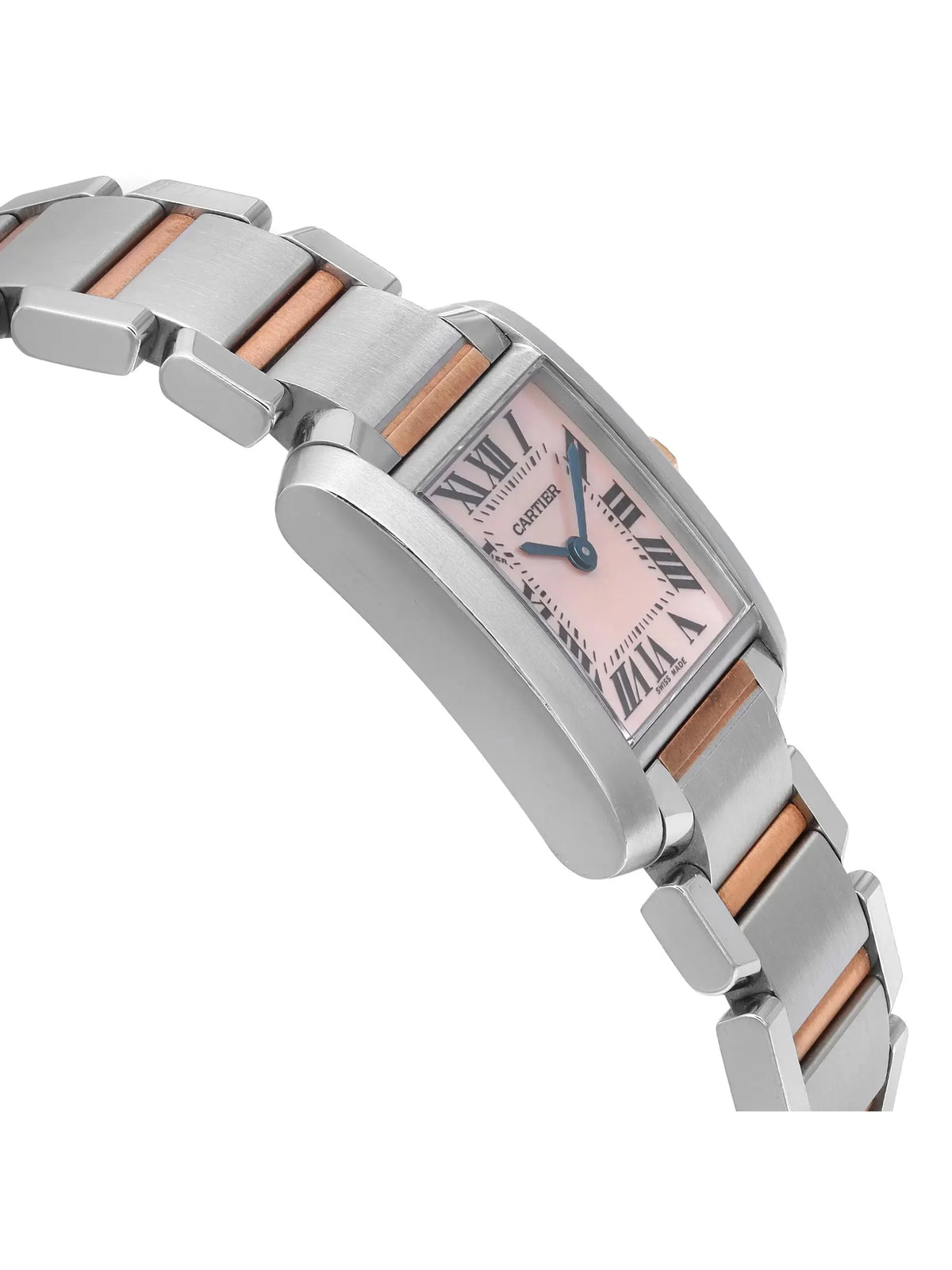 Ladies Watch Francaise 2384 Gold MOP Rose Steel Quartz Dial Cartier 18K Tank
