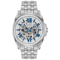 Stainless Men's Silver Watch Bulova 96A187 Steel Bracelet Dial Skeleton Automatic