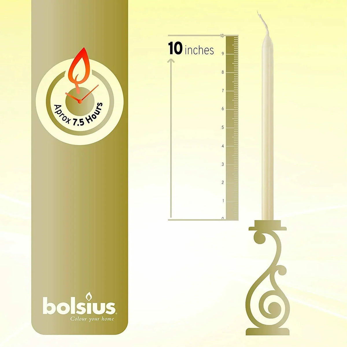 Table 7.5 Unscented Wedding for Decoration Party, Dinner - Christmas, Household Candles 30 Pack Burning - - Smokeless Taper Spa, Bolsius Long Hours Candle Ivory Bulk