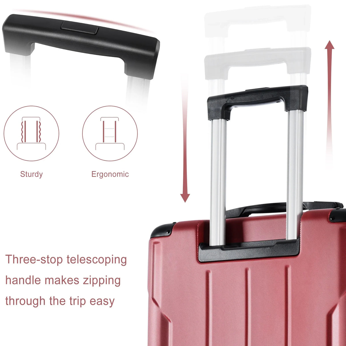 Carry Spinner 20in, with Hardshell Expansion Approved Handle Luggage Lightweight Suitcase Adjustable on TSA Lock ABS and Airline