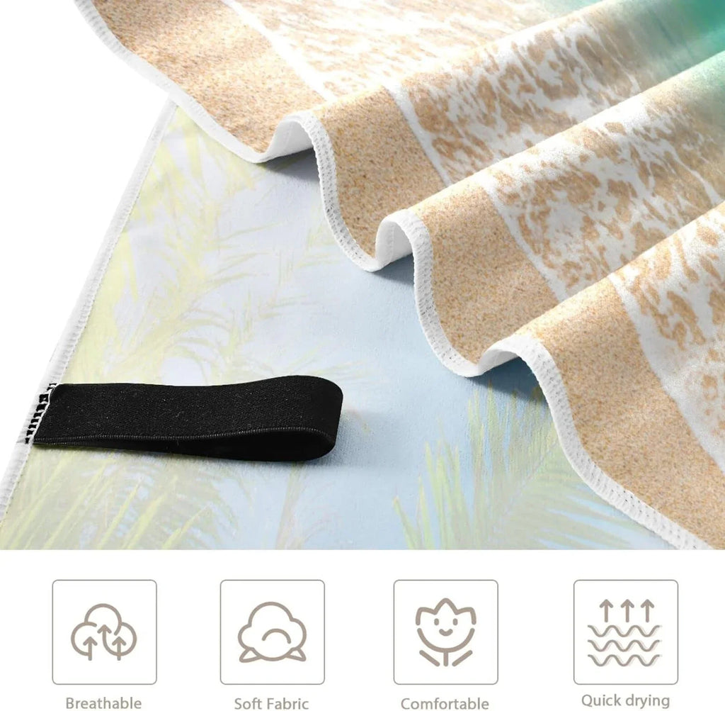 Tropical Towel Beach Thin Sand Beach Quick Towel, Oversized Bestwell Swim Blanket, Microfiber Yoga Free Pool Lightweight Multipurpose Towel Summer 30”X60” Palm Towel Bath Dry Shower