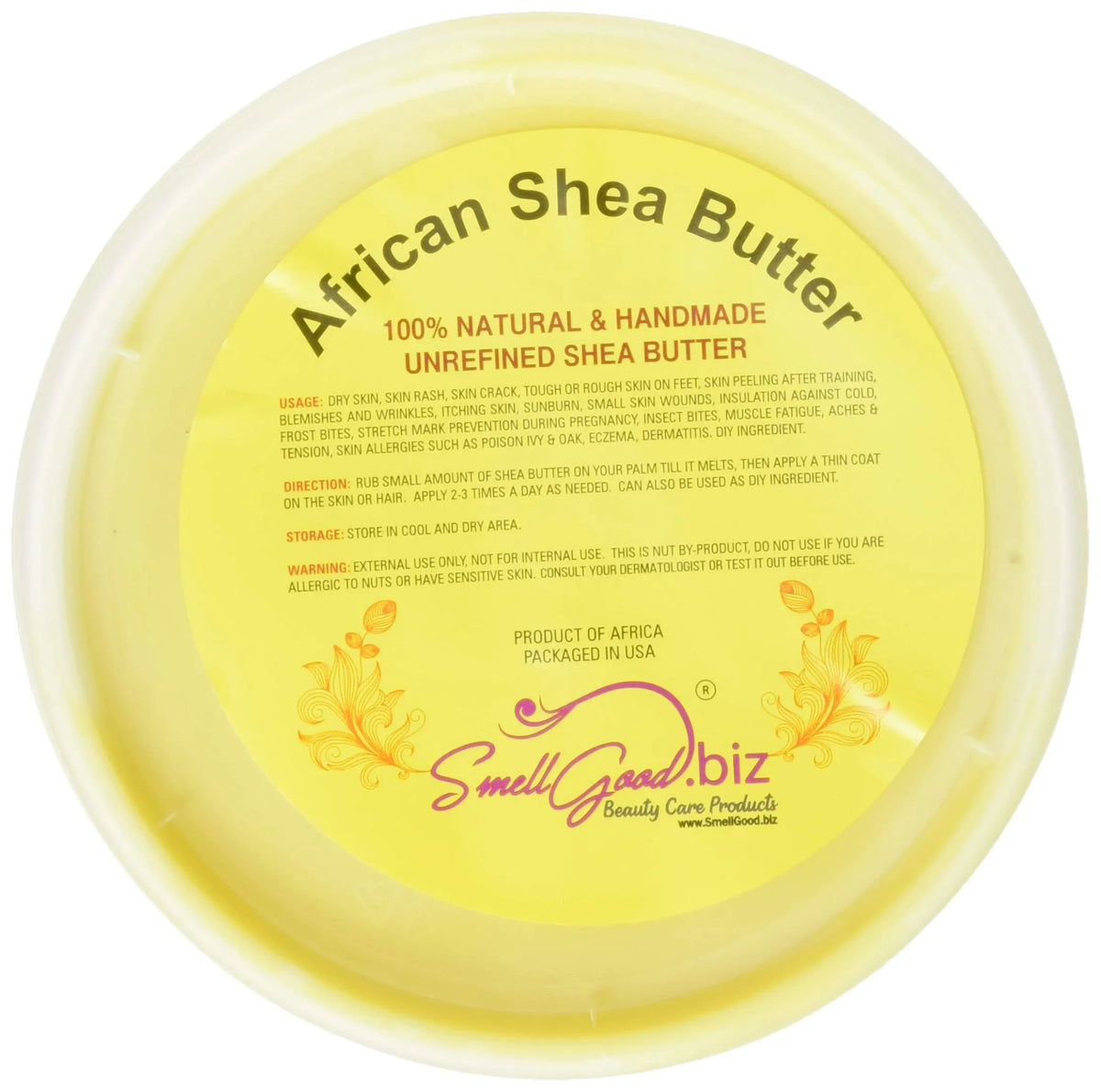 African 100% 32Oz Natural Shea Smellgood Butter