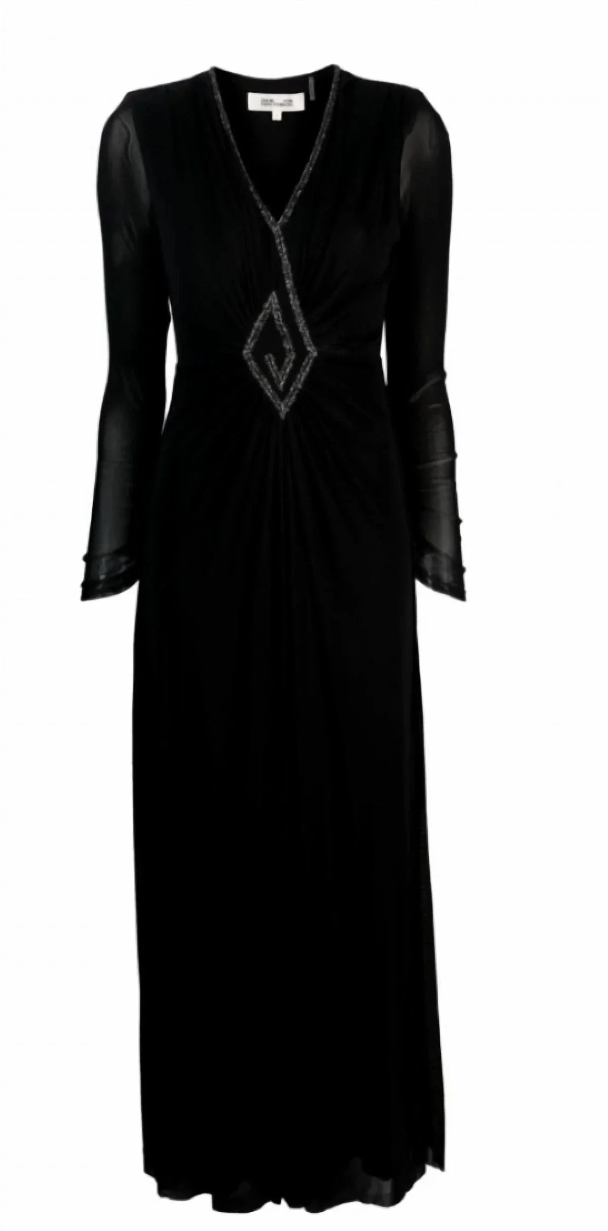 Size Black Diane S Furstenberg Gown Von Evening Women's Straight