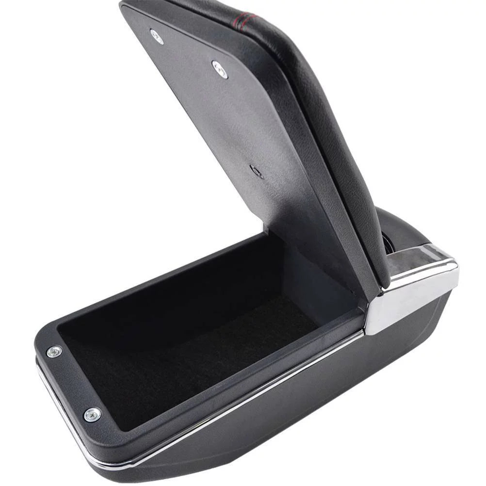 For 2002-2008 Compartment Fit Armrest Central Jazz/ Console Box Honda Black Storage