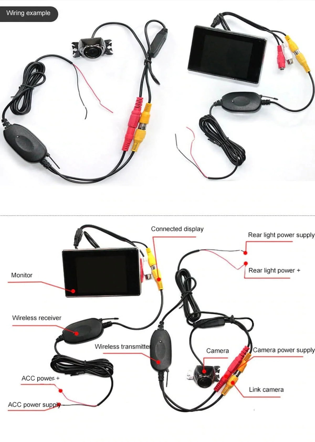 with Car Parking System Van Bus Wagon DC Monitor Monitor Wireless Camera 4.3" Camera 12~24V Truck With Transmitter/Receiver