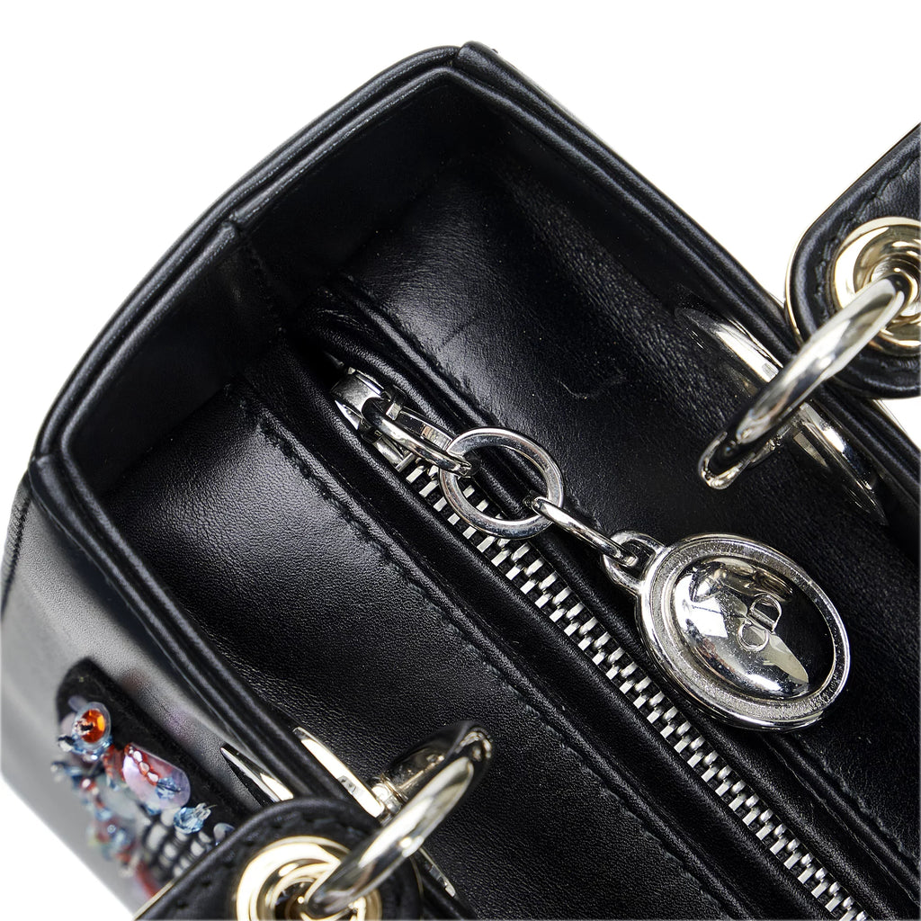 Black Unisex (Good) Pre-Owned Medium Judgement Lady Satchel Leather Calf Authenticated Dior