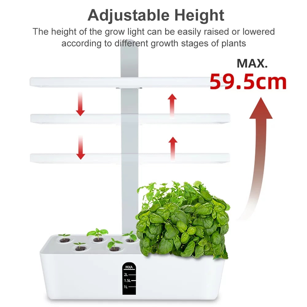 Pods Home Lights 2L Smart 9 Office Water Growing Smart Kit Automatic LED Pump Tank 15W Garden with System Kitchen Grow Adjustable Timing Indoor for Hydroponics Height Leyfeng Herb Water