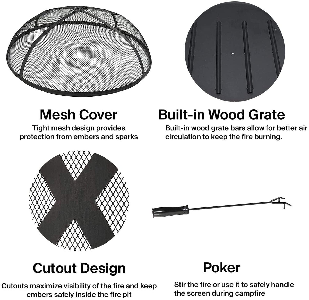 Outdoor Clover Fire Portable Burning Grill & Pit Campfire Wood Pit