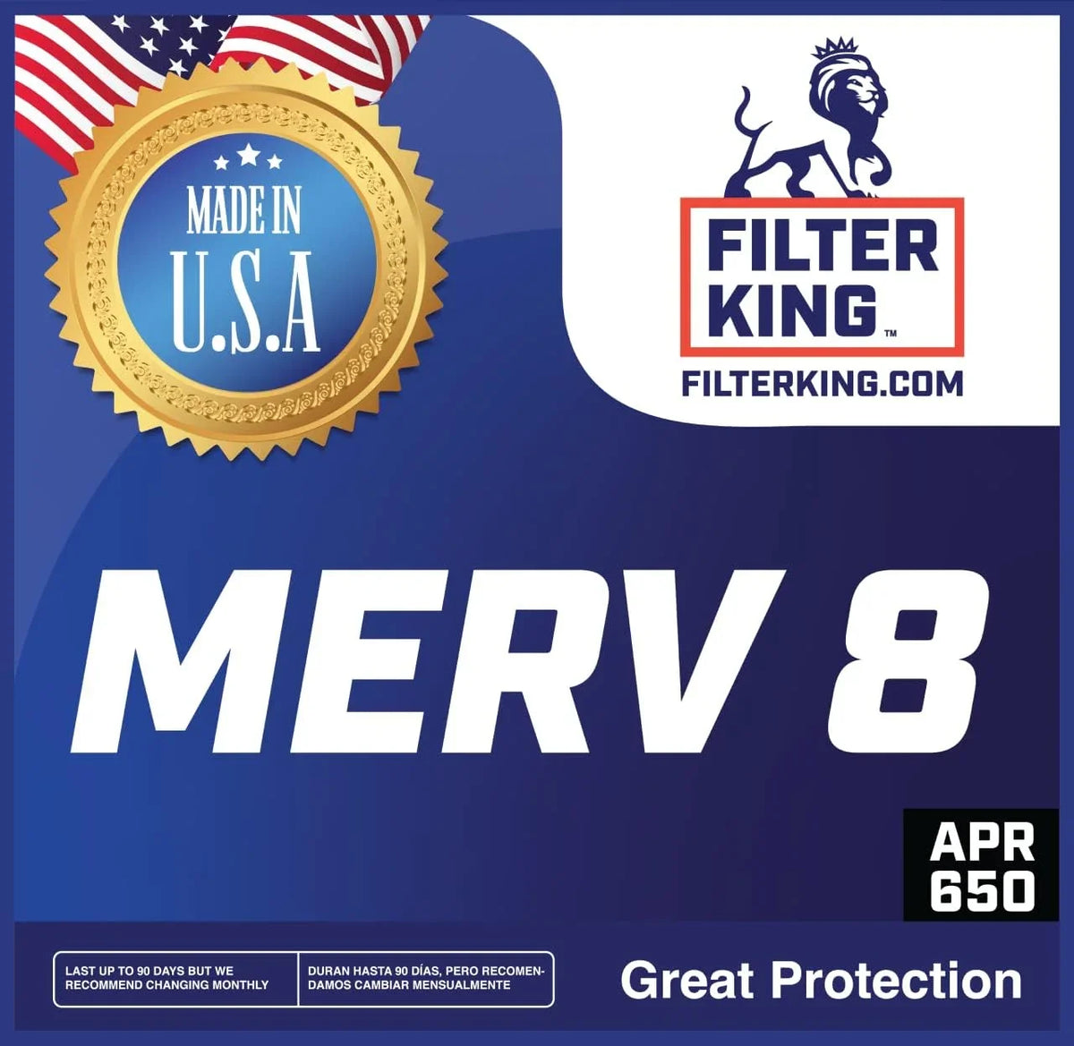| 8 Air | x 14 x Filters Pleated MERV .75" | | 4-PACK Filter Size: 14x63.5x1 63.5 Actual Furnace USA King MADE IN HVAC A/C Filter