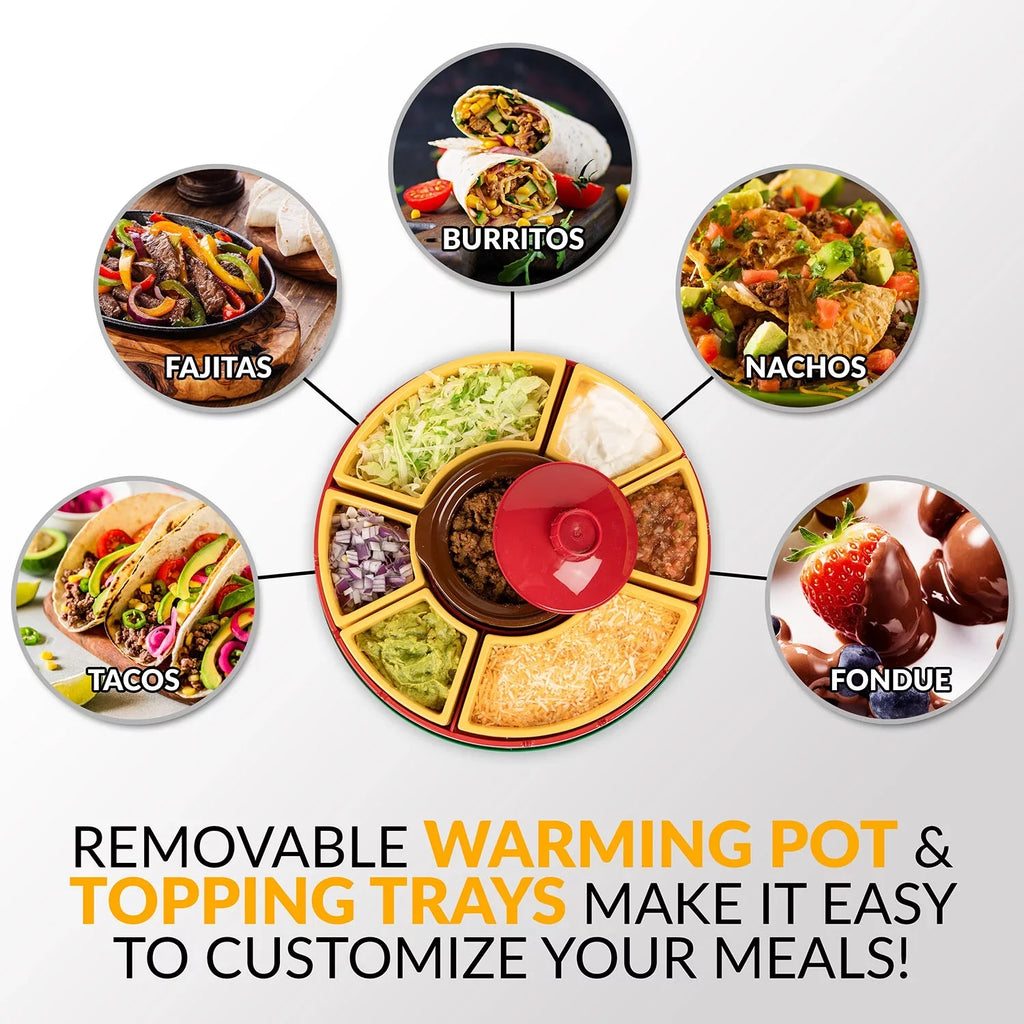 Pot, Holders Taco 20-Oz. Warming Taco Lazy Includes 4 Bar Susan TTLSTB10 Taco Tuesday with