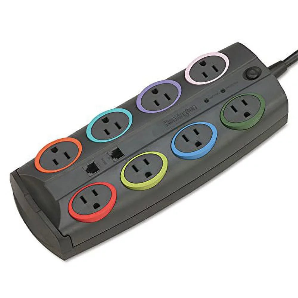 Black, Cord, Surge Joules 3090 Adapter Protector 8-Outlet 8ft Model