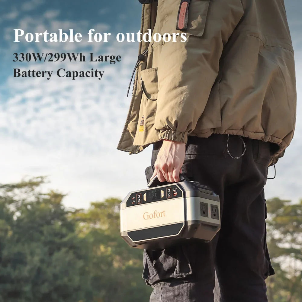 DC Power USB Solar Supply and 12V 4X Portable Station, CPAP, 2X 299Wh with Outlets Travel, Outlets, Camping, AC RV Power Power 330W for Outdoor 110V Emergency Backup 4X Outlets Home Generator