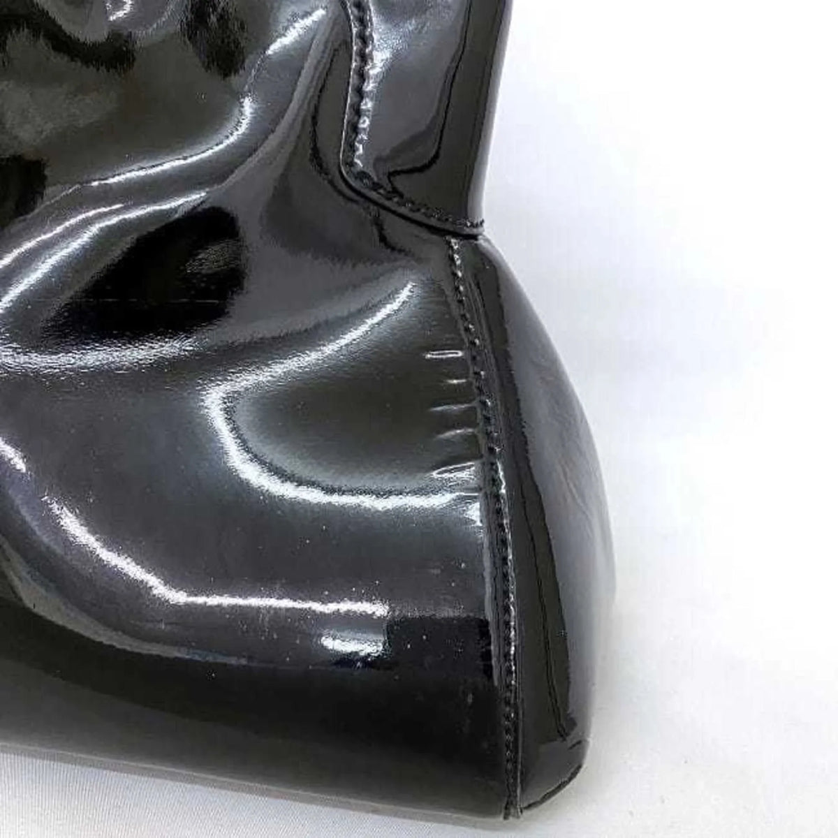 (Good) enamel tote mast L1000833 bag Marcello leather Cartier black Pre-Owned handbag patent SM ladies