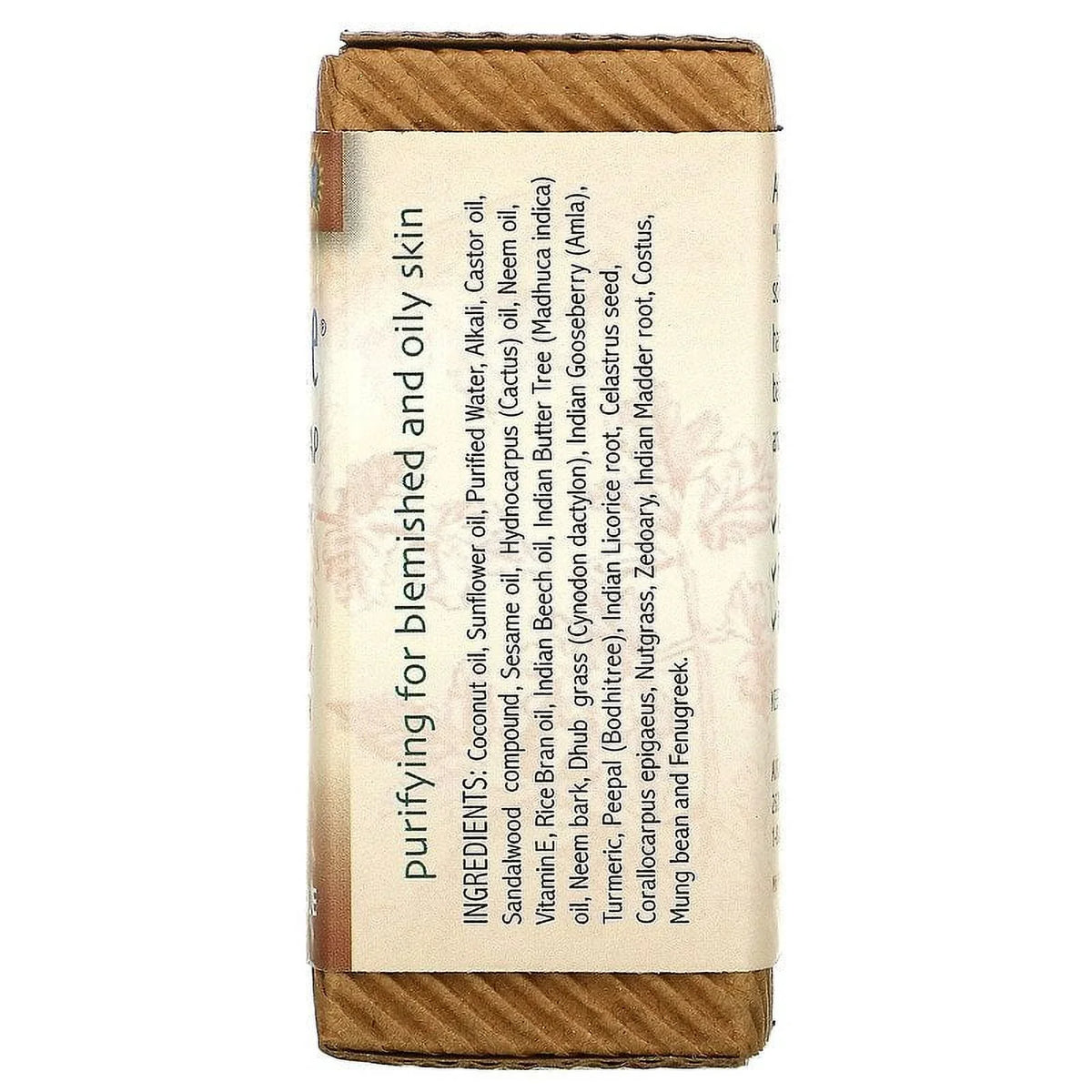 2.75 Ayurvedic Soap of (pack oz. Bar 6) Organic with Neem by Sandal-Turmeric Auromere -