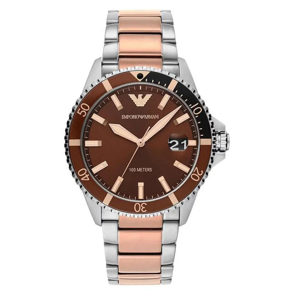 mm Watch Two-Tone 42 Mens, Armani Stainless Emporio for Steel