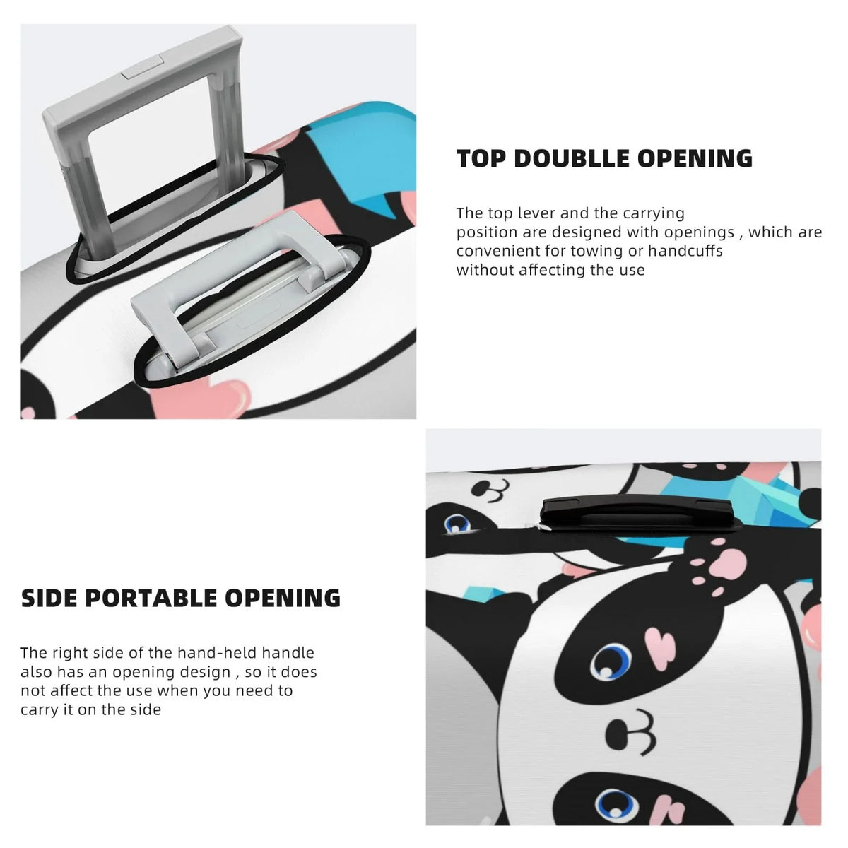 Luggage Looking Luggage Your Protector Panda Cute Suitcase Haiem Anti-Scratch New Cover,Durable, Pink Medium - Technology Washable Keep Hearts With