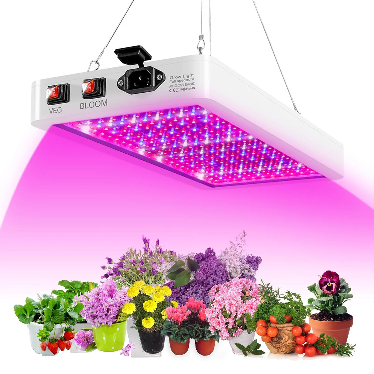 312 Dual for Flowers and Growing Anself for Spectrum Bloom Seedlings IP65 Full Plants Hanging Plant 2000W LEDs Grow Lamps Greenhouse Indoor Switch Waterproof Veg