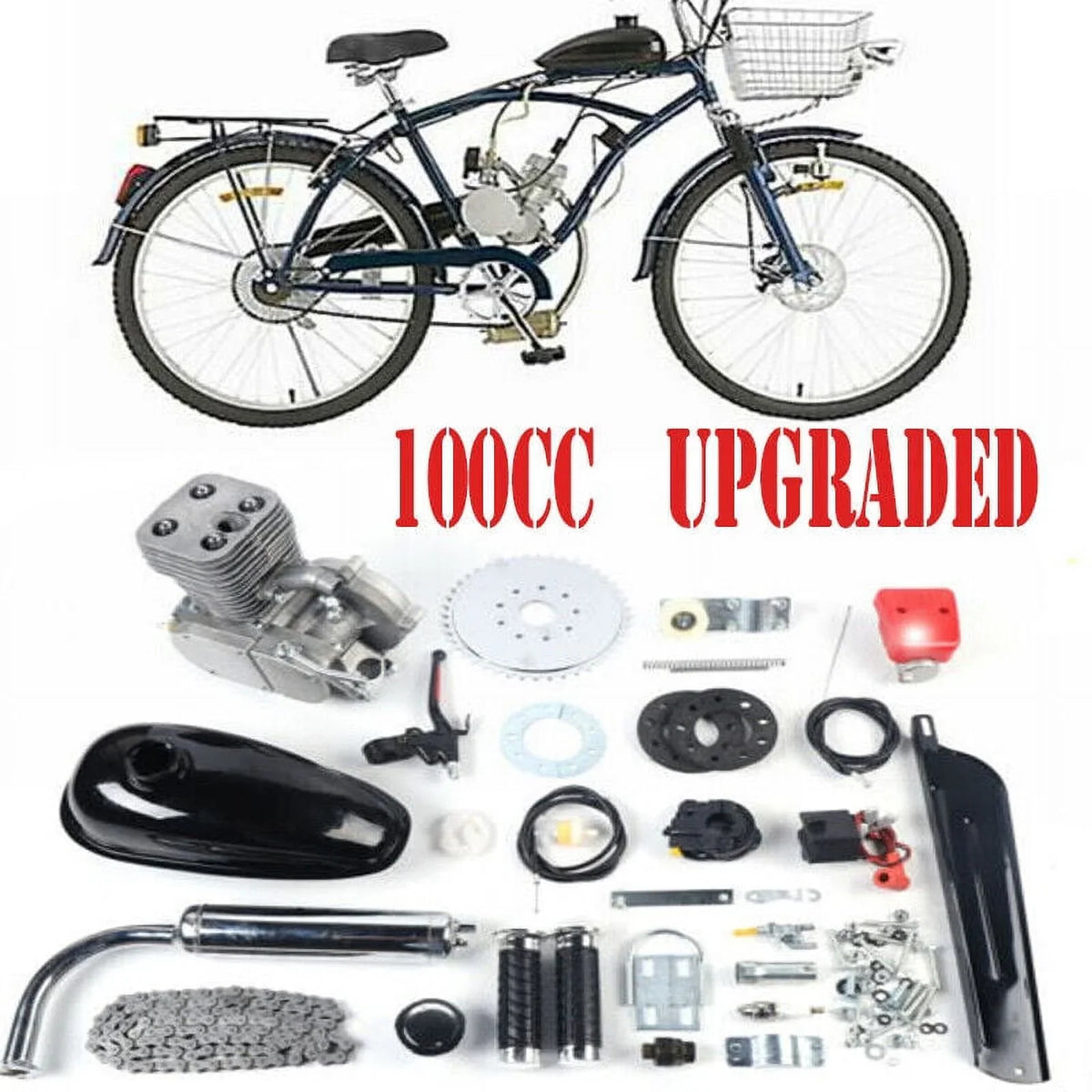 Petrol 2 26" Miumaeov /28" 100CC Bike Set Kit Stroke Gas Motorized Most Kit Bicycle for Engine Full Bicycle Engine
