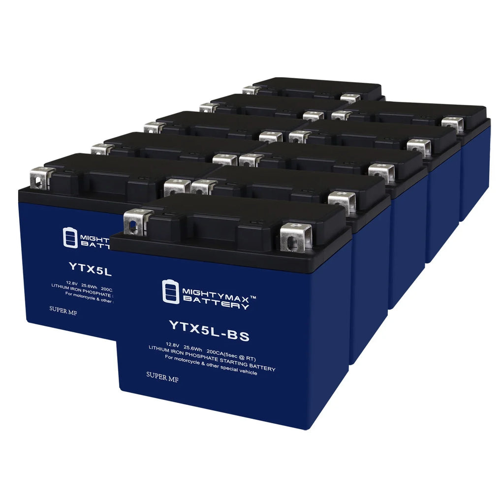 Lithium Cannondale Battery - Motorcycle 00-01 Replacement YTX5L-BS with Pack EX Compatible 10