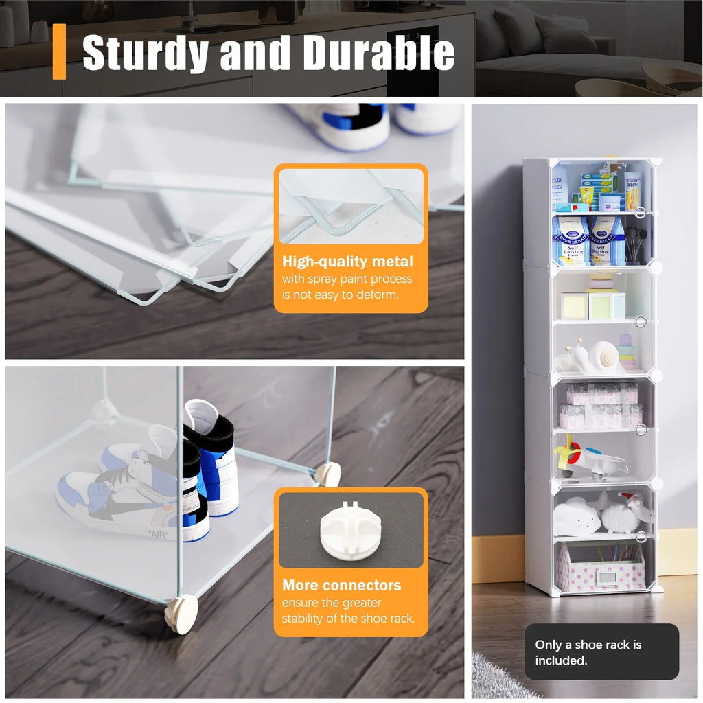 Entryway Stand 96 for Pairs Shelf 12 Storage Cabinet White Plastic Modular Shoe Shoe 48 Cubes Rack Closet Tiers Bedroom Boxes, Tower Shoe Organizer Hallway Storage