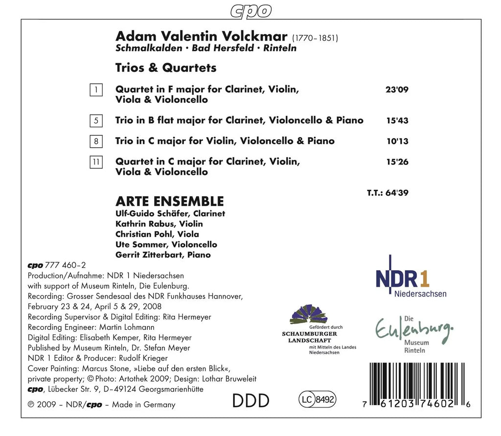 & - - Arte - Hannover Ensemble Quatets Classical Trios CD