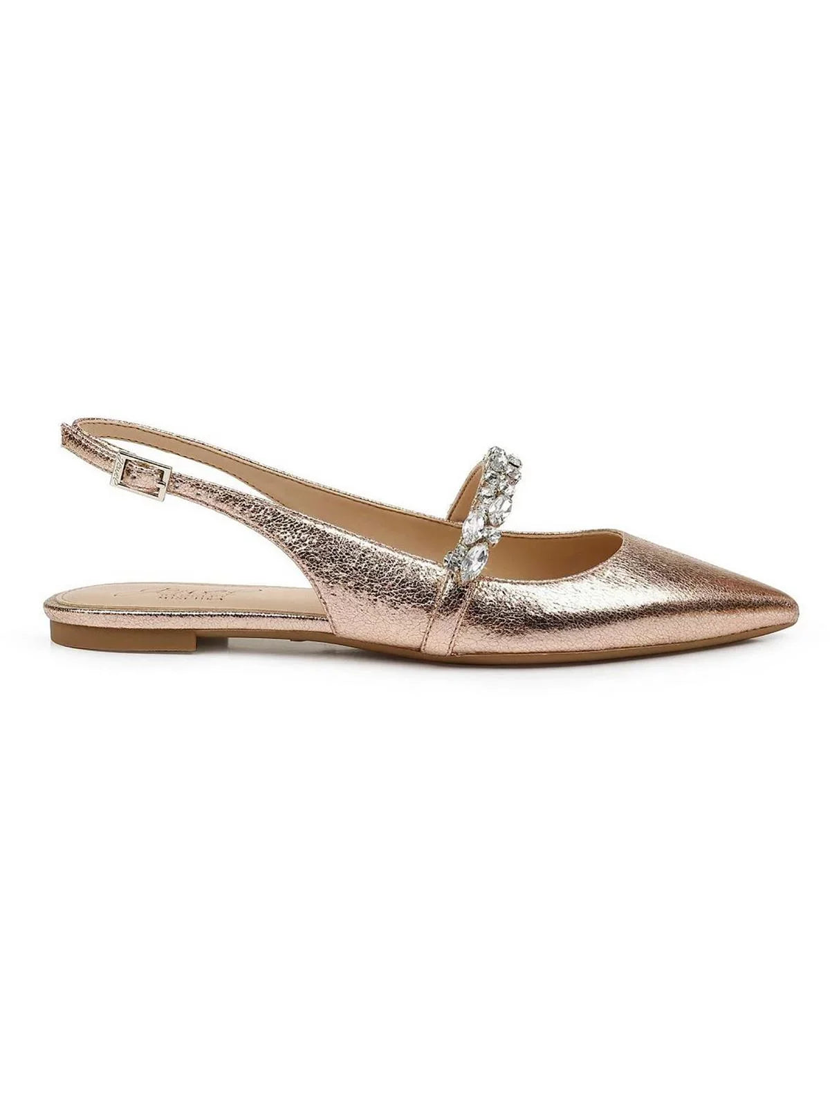 Bambi Jewel Leather Badgley Slingbacks Womens Faux Mischka Toe Pointed
