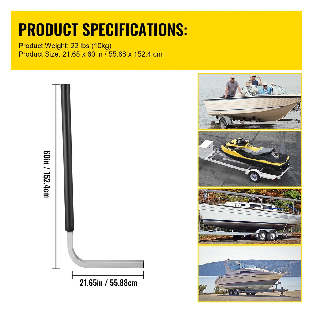Fishing Trailer 60", Boat, Trailer Tube Accessories BENTISM Boat Ski Covers, with Post Mounting Trailer PVC Galvanized Included, Boat or Guide Guide-on, ons, Steel Sailboat Pair One Complete for