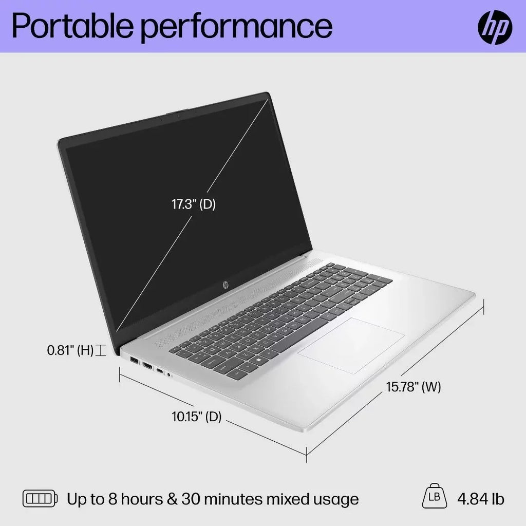 Keyboard, 17.3" Backlit i7-1355U, Win11 RAM, Core Laptop, SSD, Intel HD 32GB 1TB HP Touchscreen Home