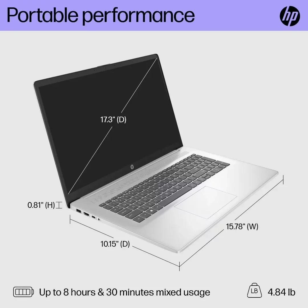 Keyboard, 17.3" Backlit i7-1355U, Win11 RAM, Core Laptop, SSD, Intel HD 32GB 1TB HP Touchscreen Home