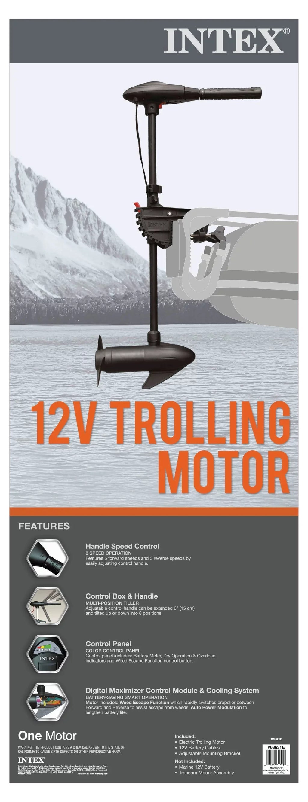 Oars w/2 5 Person Speed Boat & Motor Fishing Intex Eight Trolling Set