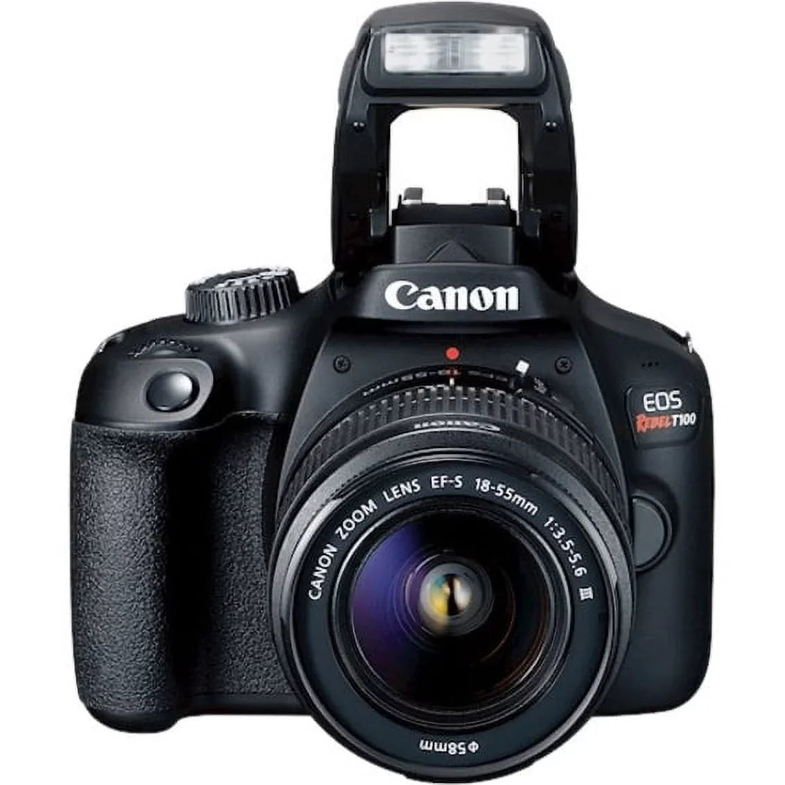 EOS Lens, Rebel with 18 Camera 0.71", 2.17", T100 Digital Black Canon SLR Megapixel