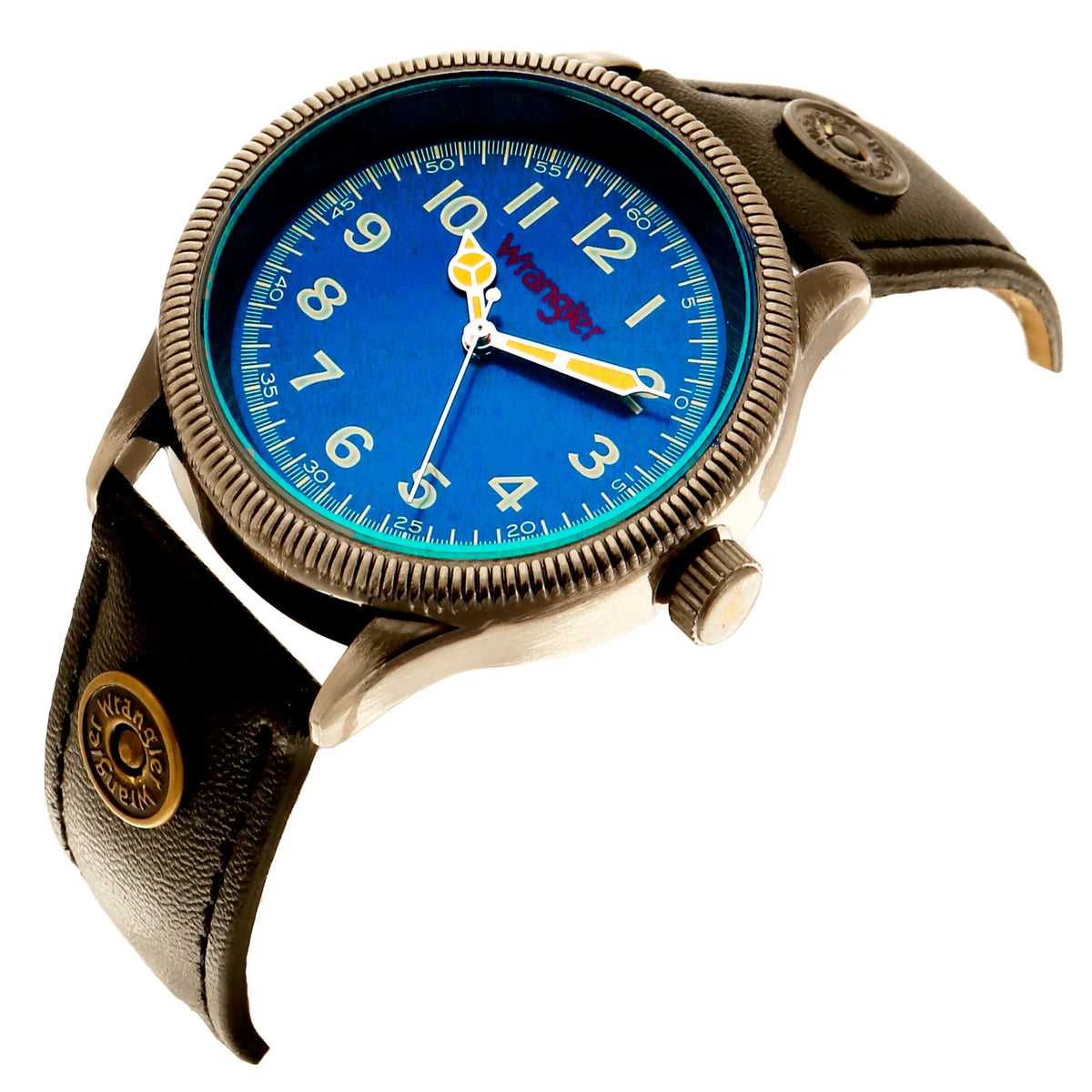 Watch Dial, Blue Wrangler 40mm Strap Black