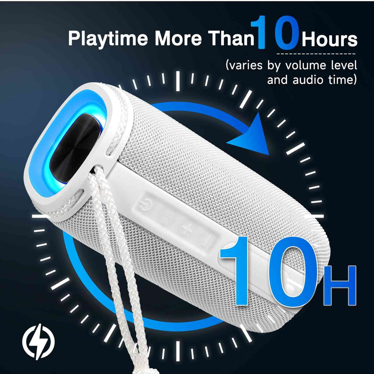 True Portable Speaker White Surround BLU Max Bluetooth Speakers Pairing, X808 UrbanX - Speaker, Punchy HD Wireless with 360° Sound IPX5 for Bass, C5 BT5.3, Waterproof