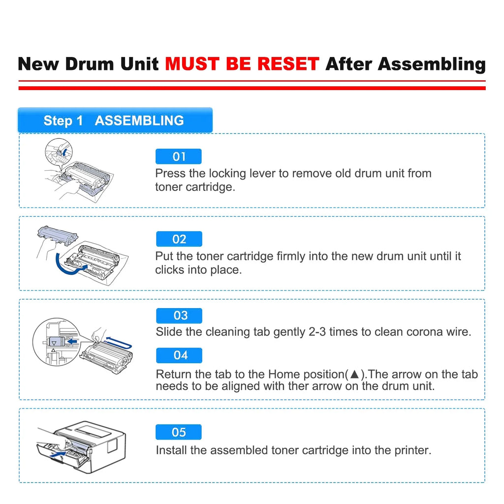 MFC-L2710DW and Toner, (4x TN760 Brother HL-L2350DW Toner MFC-L2690DW DR730 Unit Printer 1x DCP-L2550DW ) Cartridge Unit High Yield Drum Set for Compatible TN760 DR730 Drum