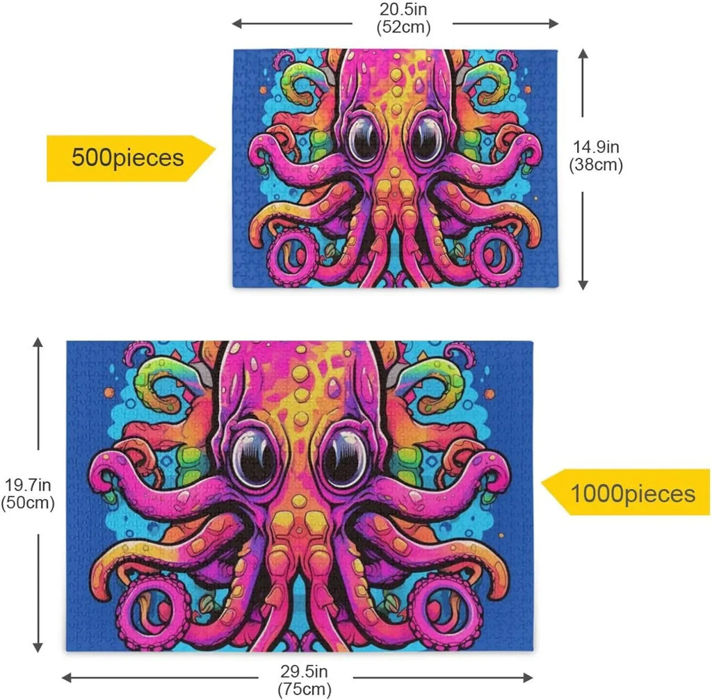 with Storage Octopus to Picture Easy Zigsaw Pieces, Reference Solve and Bag 1000 Jigsaw Eyes Big Puzzle