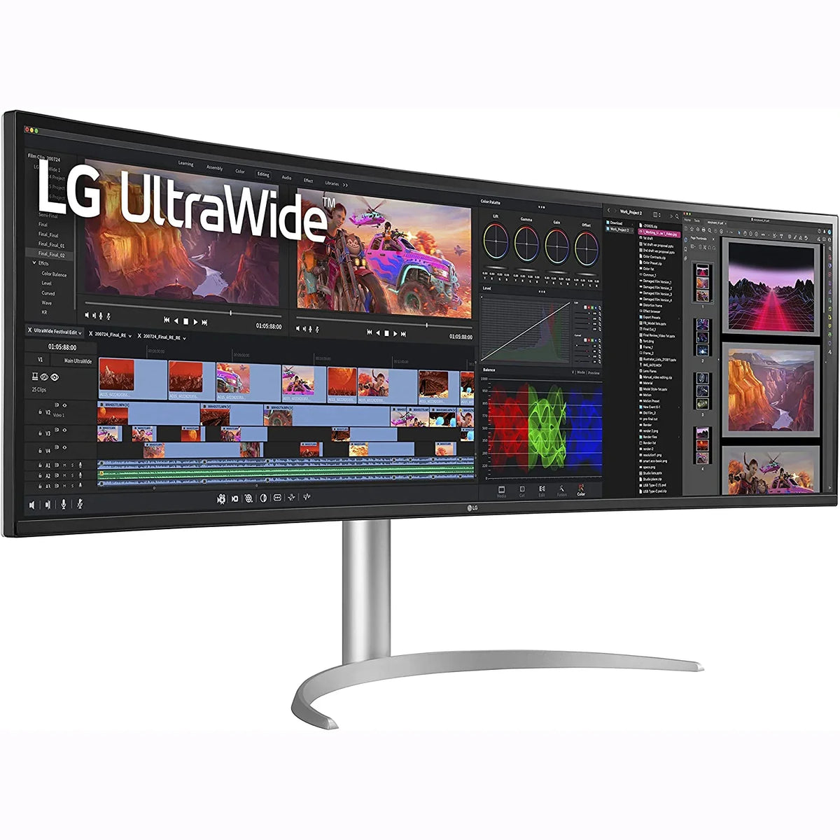Open Premium & Nano Curved 2.1 AMD NVIDIA 32:9 1440) 49" Adjustable UltraWide Pro, LG USB and 49WQ95C-W G-SYNC FreeSync Compatible (5120 Type-C, DQHD IPS Monitor, Box Tilt/Height/Swivel HDMI x