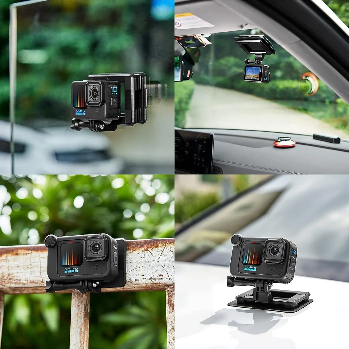 White GoPro Mount 9 5 Clip Magnetic , 4 Super Compatible Bracket 6 Suction for 8 Magnetic 7 10 11 Hero with Black Gopro