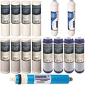 w/ 15 Replacement RO Reverse pcs Set GPD Filter Osmosis Cartridges 100 Membrane