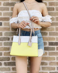 Crossbody Kate Leather Yellow Small Eva Spade Colorblock Multi Bag Satchel White