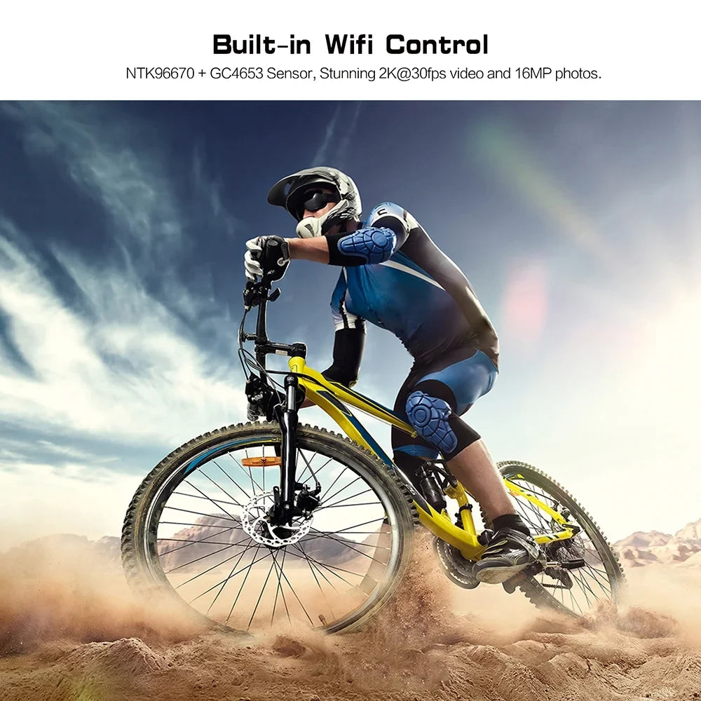 Bike Action Helmet Waterproof WiFi SOOCOO Head-mounted Camera APP Adventure for Camcorder 4K Sports