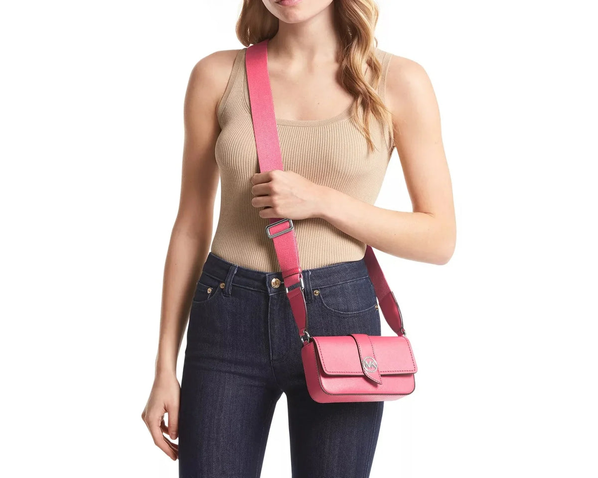 Leather MULTI Michael Crossbody East GERANIUM Small 32S3SGRC1L MICHAEL Greenwich West Extra Kors