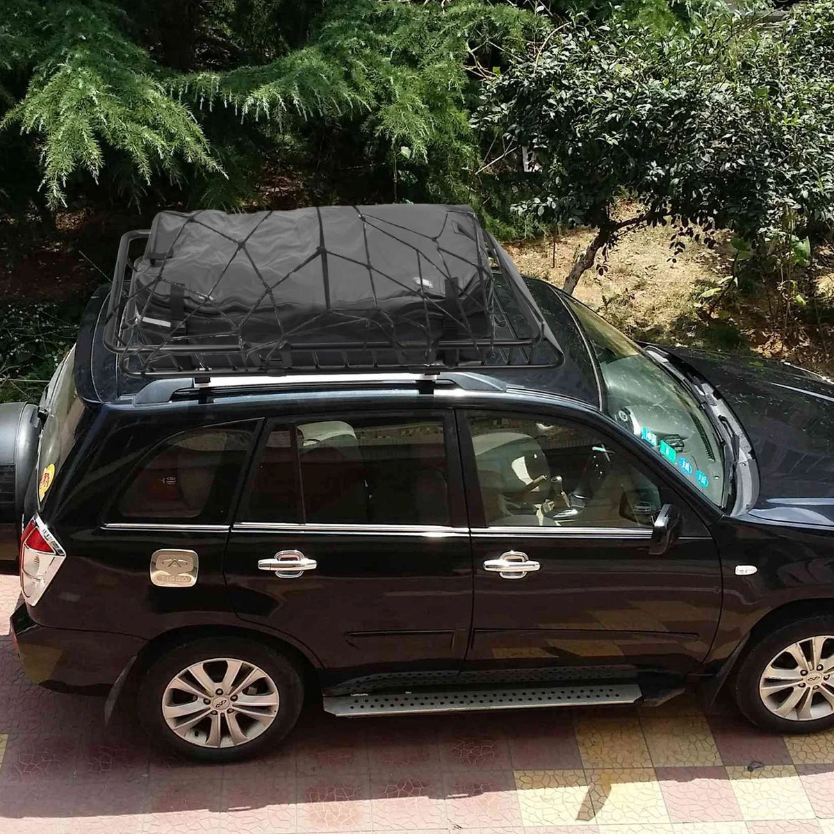 Rack Universal Duty Luggage Hook Carrier Elastic Rack Top Net Roof with Capacity Holder iMounTEK Strap 63x39x6.3in, 220lbs Heavy Basket Black Cargo Car Cargo