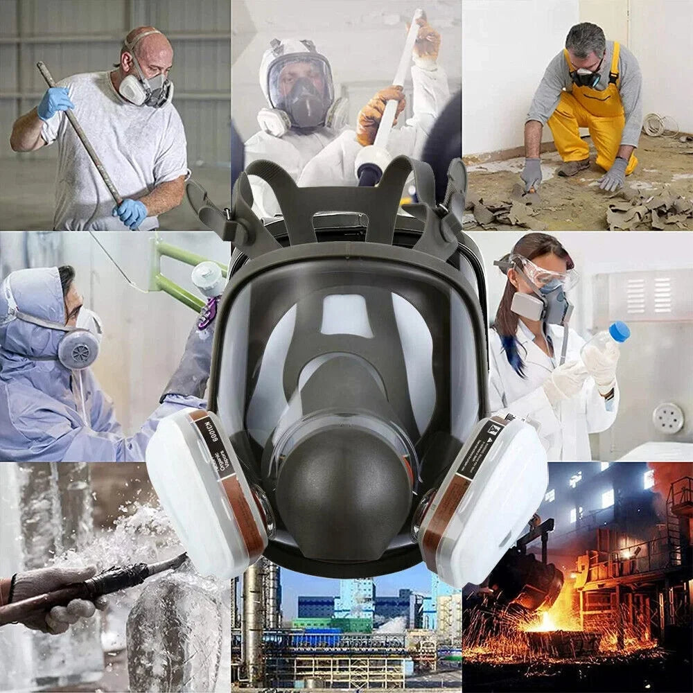 Set Face Mask Spraying for 6800 Respirator Painting Gas Full Facepiece w/Filters