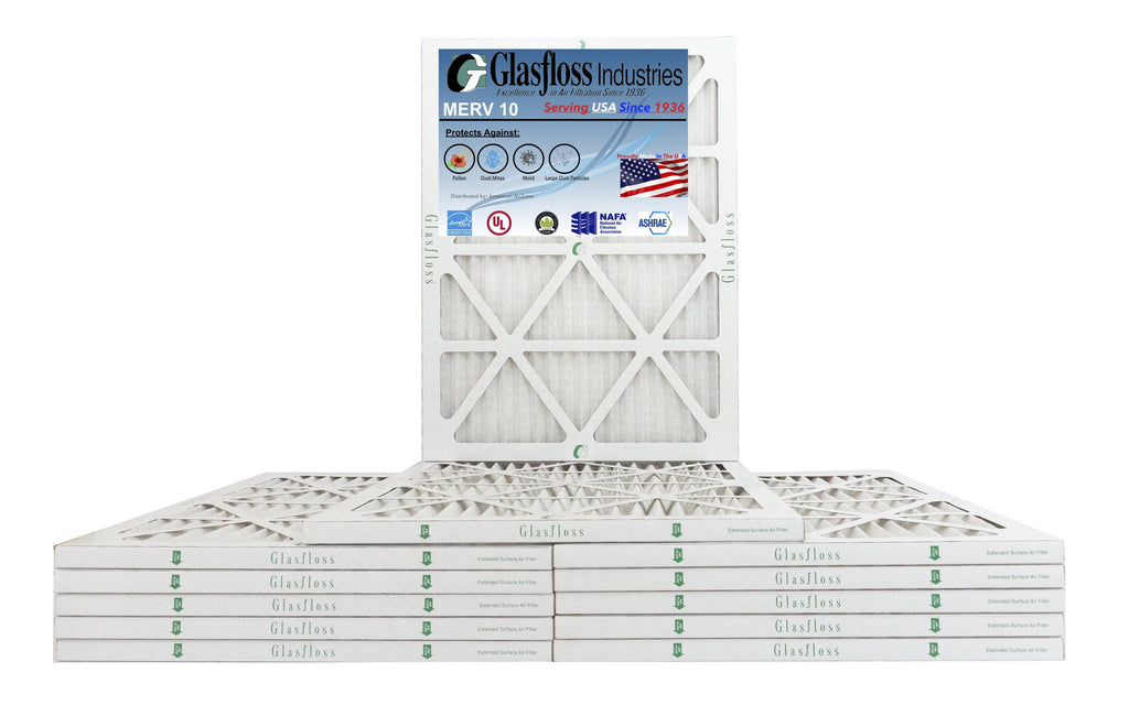 10 Air Made x inch) - - Glasfloss Filter -Qty:12 in - 14x22x1 (Actual 21.5x7/8 Size: MERV 13.5 Furnace USA