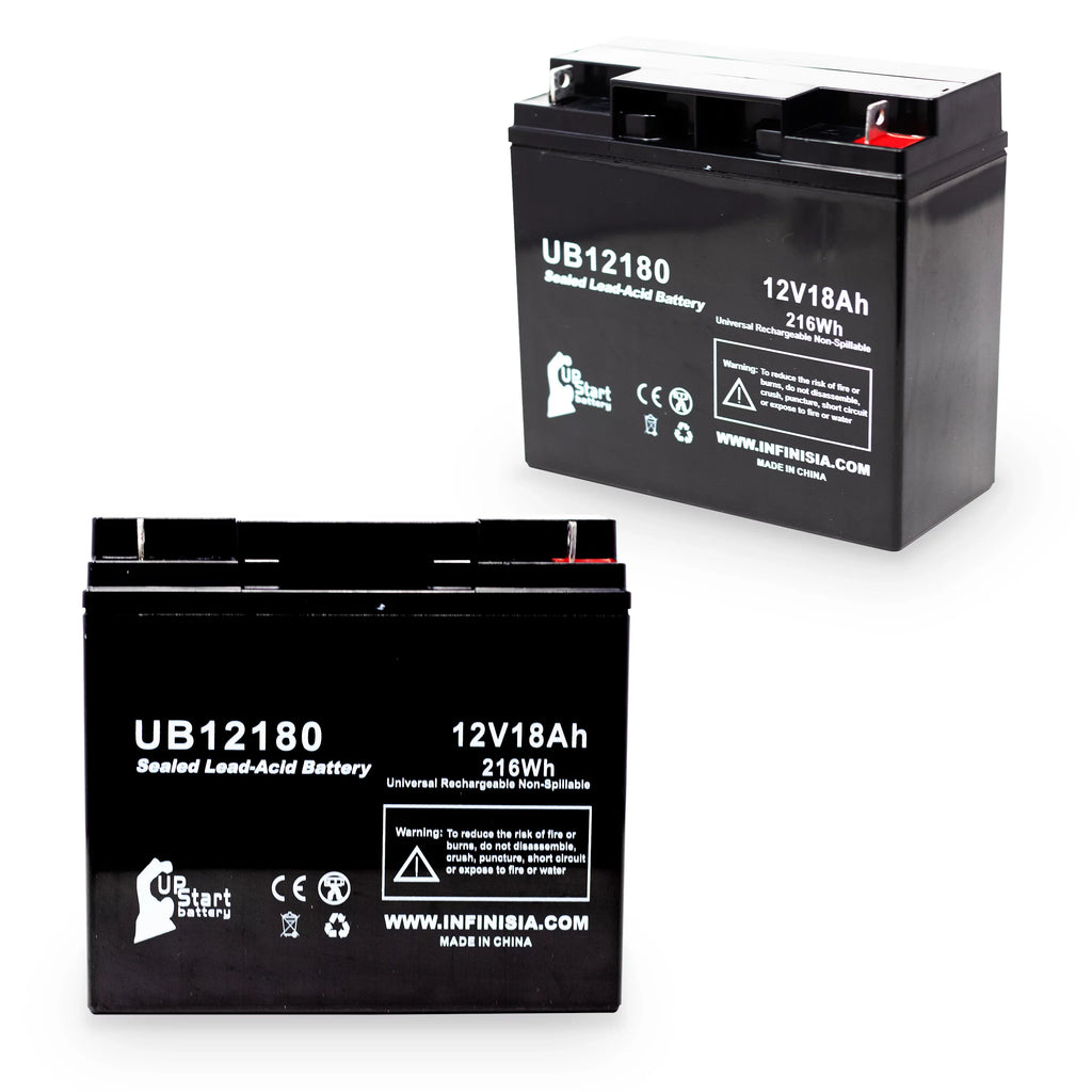 Battery Universal Lead 2x AGM, Sealed Acid Replacement SLA) Battery / (12V, Portalac Compatible 18Ah, - GS T4 18000mAh, Pack PX12180 - UB12180 Terminal,