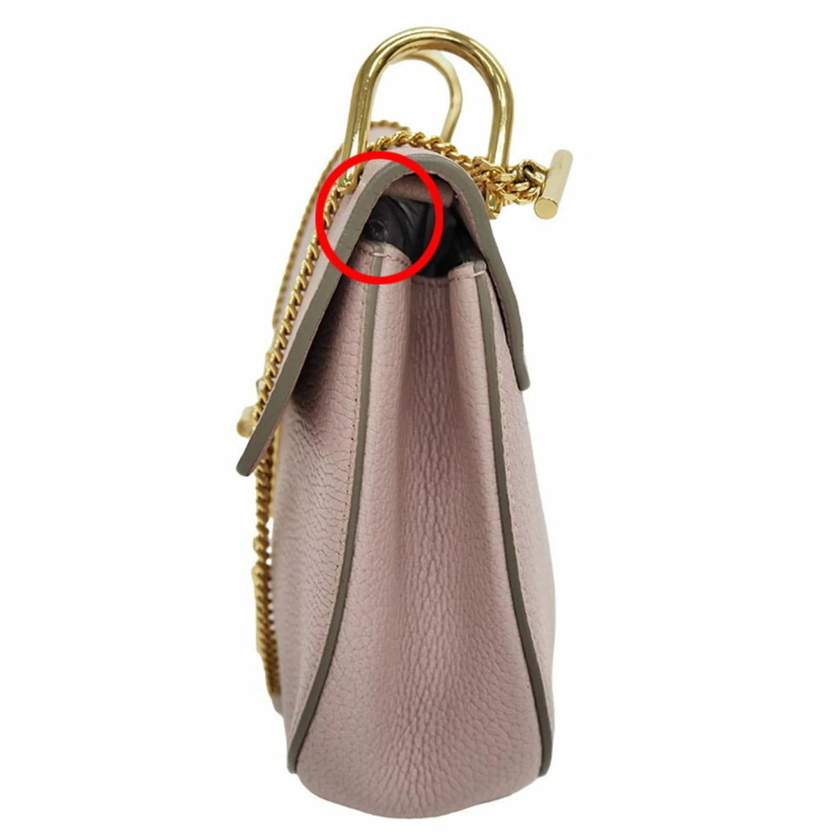 Chain 3S1031-9 Shoulder Chloe (Good) Chloé Drew Leather Pre-Owned Bag Ladies Pink